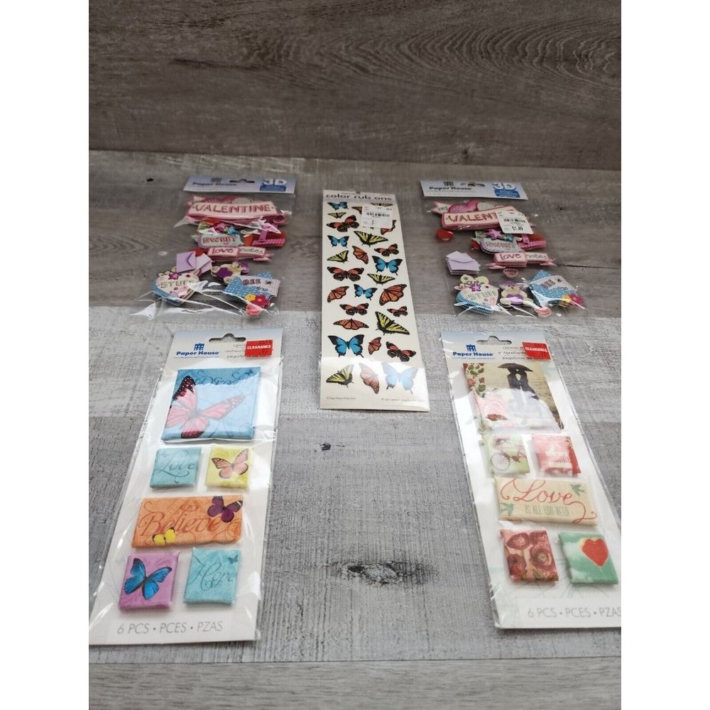 Scrapbooking 3D Stickers Love Butterflies Valentine's Day RETIRED - NEW #35